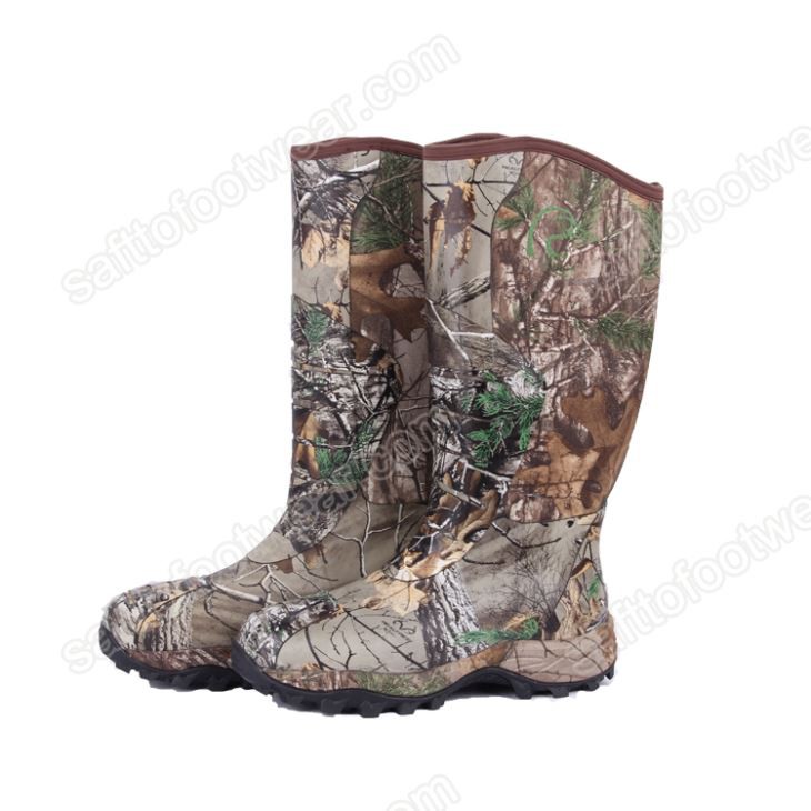 Mens Camo Outdoor Rubber Hunting Boots